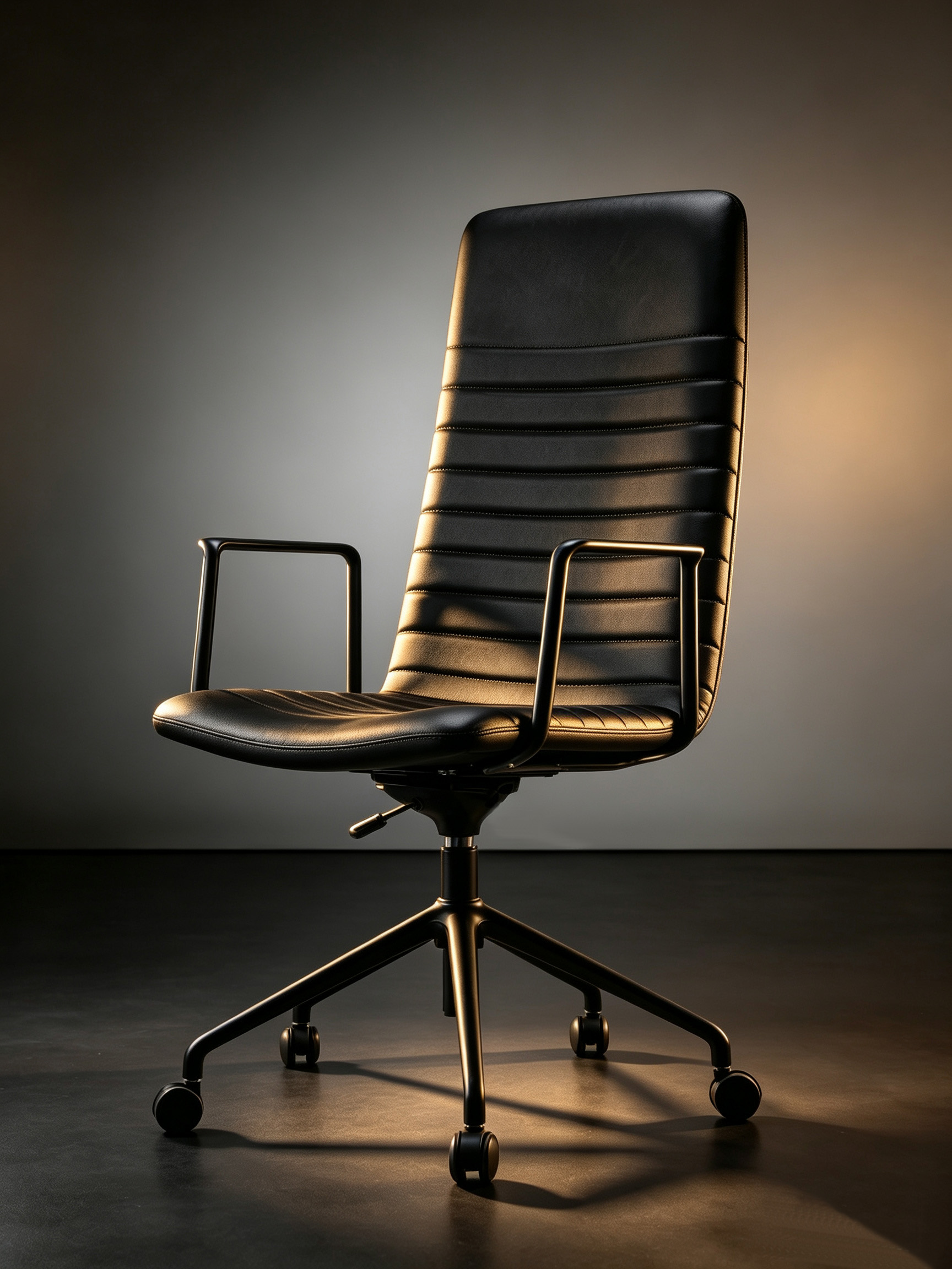FS05-A横条绗缝大班椅-Modern High Back PU Leather Executive Office Chai
