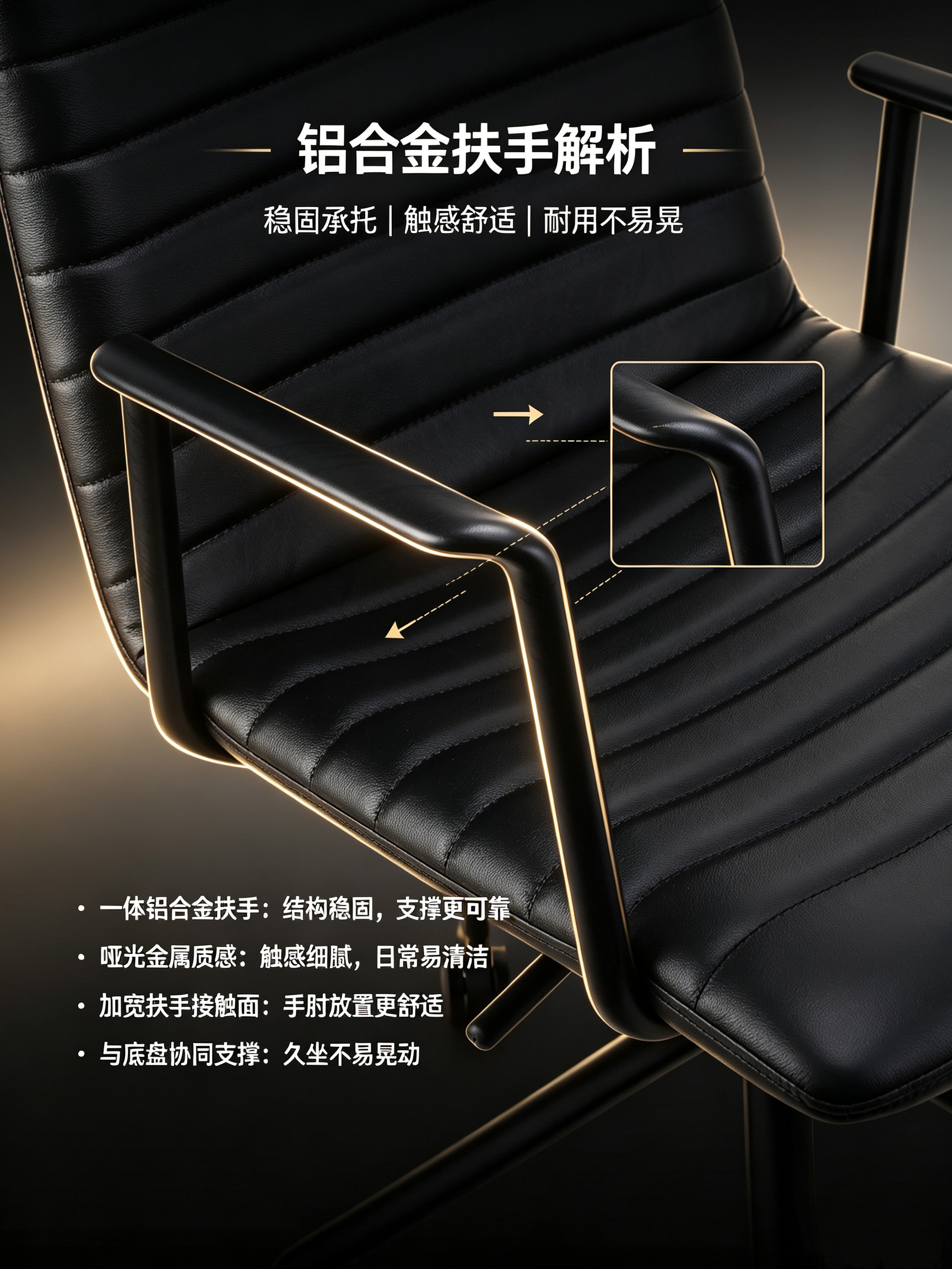 FS05-A横条绗缝大班椅-Modern High Back PU Leather Executive Office Chai
